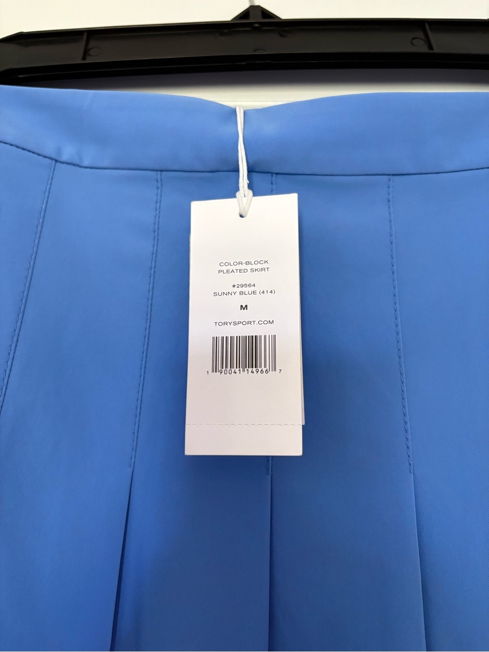 Tory Burch Blue Pleated Tennis Skirt with Navy and White Trim - Picture 3 of 5